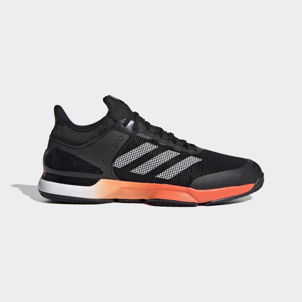 Adidas Men's Ubersonic 2 Clay Court Tennis Shoes Black/Orange/White Ireland FV1458